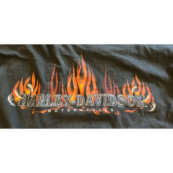 Vtg 2001 Central Harley-Davidson Shawnee, KS Flame Logo Long Sleeve T Shirt Sz L - Picture 4 of 13